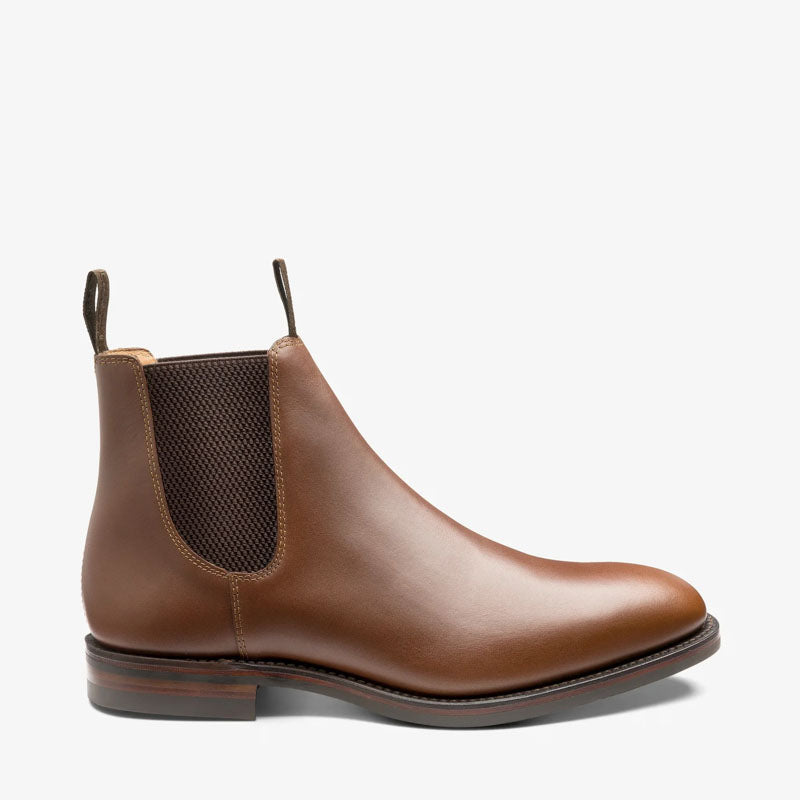 LOAKE Chatsworth Waxed Chelsea Boots in Dainite Brown