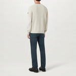 BELSTAFF Commander Crewneck Jumper in Silver/Birch