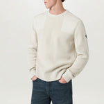 BELSTAFF Commander Crewneck Jumper in Silver/Birch