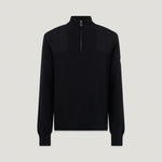 BELSTAFF Commander Quarter Zip Jumper in Black