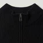BELSTAFF Commander Quarter Zip Jumper in Black