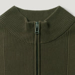 BELSTAFF Commander Quarter Zip Jumper in True Olive