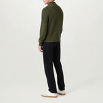 BELSTAFF Commander Quarter Zip Jumper in True Olive