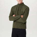 BELSTAFF Commander Quarter Zip Jumper in True Olive