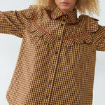 Checked Shirt with Tongues in Yellow/Brown Check