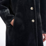 RINO & PELLE Cilou Faux Fur Coat with High Collar in Deep Iron
