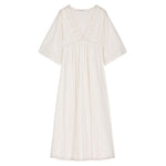 Majorelle Embroidered Cotton Dress in Off White