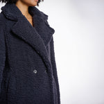 RINO & PELLE Elicia Teddy Double Breasted Coat in Night Grey