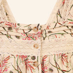 Francoa Top  in Wheat Floral