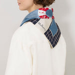MULBERRY Summer Pool Square Scarf in Brighton-Night Sky