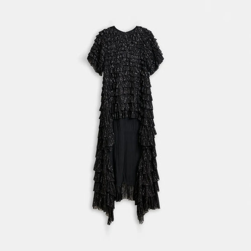 ESSENTIEL ANTWERP Itty Ruffle Maxi Dress in Black