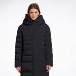 RINO & PELLE Keilafur Long Padded Hooded Coat with Faux Fur in Black
