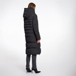RINO & PELLE Keilafur Long Padded Hooded Coat with Faux Fur in Black