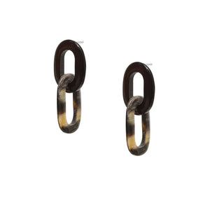 Double Link Earrings in Black/Natural