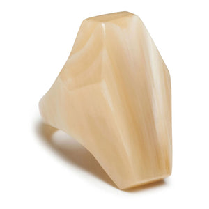 Abstract Horn Ring in White Natural
