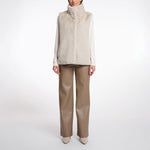 RINO & PELLE Lison Short Faux Fur Waistcoat in Birch