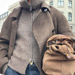 MOS MOSH MMHulda Knit Zip Cardigan in Bracken