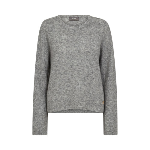 MOS MOSH MMMape O-Neck Knit in Grey Melange
