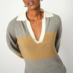 MOS MOSH MMWylie Tani Bold Stripe Knit in True Camel