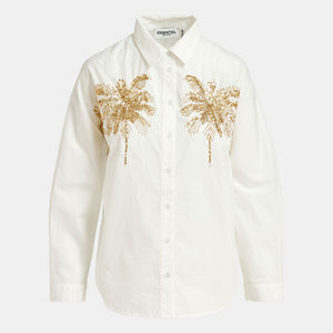 Fresh Embellished Shirt in White/Gold