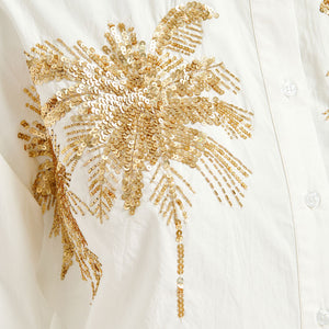 Fresh Embellished Shirt in White/Gold