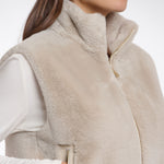 RINO & PELLE Nikki Short Faux Fur Waistcoat in Birch