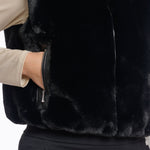 RINO & PELLE Nikki Short Faux Fur Waistcoat in Black