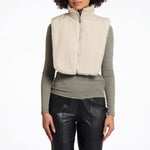 RINO & PELLE Nura Reversible Bib with Faux Fur in Birch