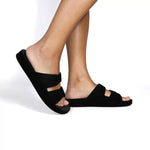 Nuvem Soft Velvet Sandals in Black