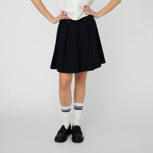 STELLA NOVA School Mini Plissé Skirt in Navy