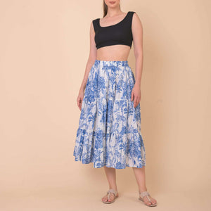 Skazen Skirt in Blue Sketch