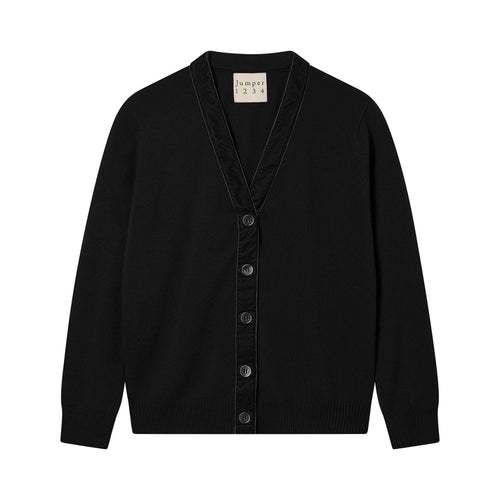 JUMPER 1234 Velvet Little Cardigan in Black