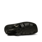 Krista Fisherman Leather Sandals in Black