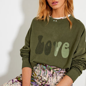 Love Sweatshirt in Khaki