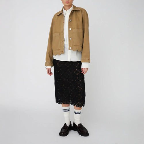 STELLA NOVA Brushed Workwear Shirt in Dark Sand