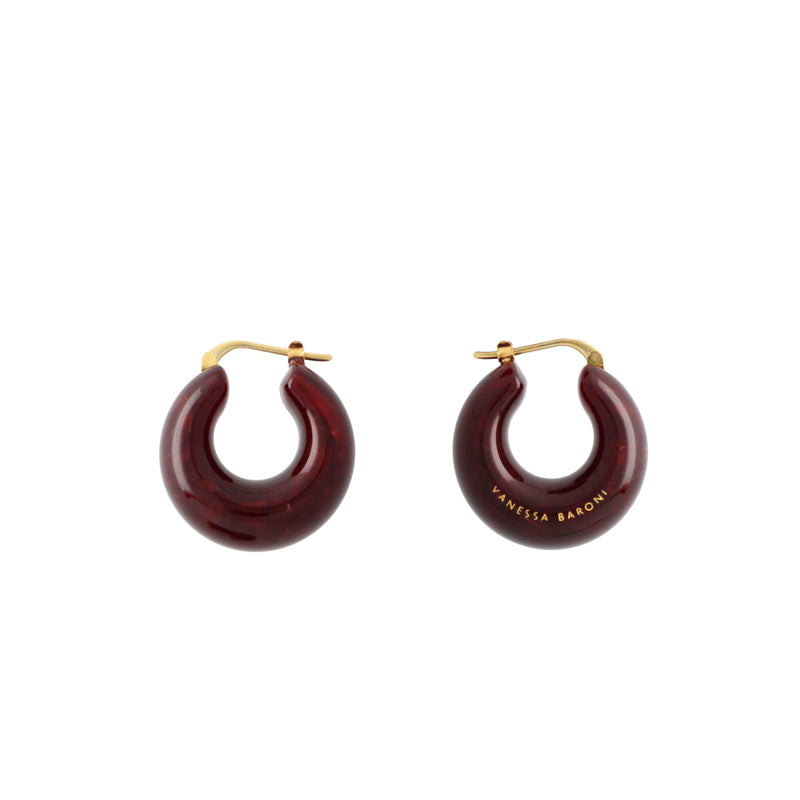 VANESSA BARONI Circlet Earrings in Bordeaux Marble Collen Clare