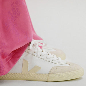 Volley Canvas Sneakers in White/Pierre
