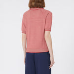 WEEKEND MAX MARA Junior Cotton Yarn Polo Shirt in Red Stripe