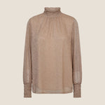 MOS MOSH Ximena Glam L/S Blouse in Indian Tan
