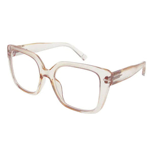 Deirdre Reading Glasses in Transparent Pink