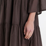 Mariani Tiered Dress in Brown