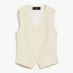 Pacche Linen Canvas Waistcoat in Sand