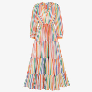 Sofia Dress in Rainbow Stripe