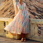 Sofia Dress in Rainbow Stripe