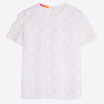 Darzie Embroidered Flower T Shirt in White