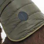 Baffle Quilted Dog Coat in Dark Olive