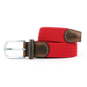 Elastic Woven Belt in Pomegranate Red