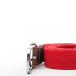 Elastic Woven Belt in Pomegranate Red