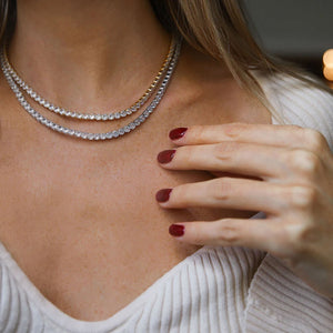 Zara Necklace in Rhodium Crystal