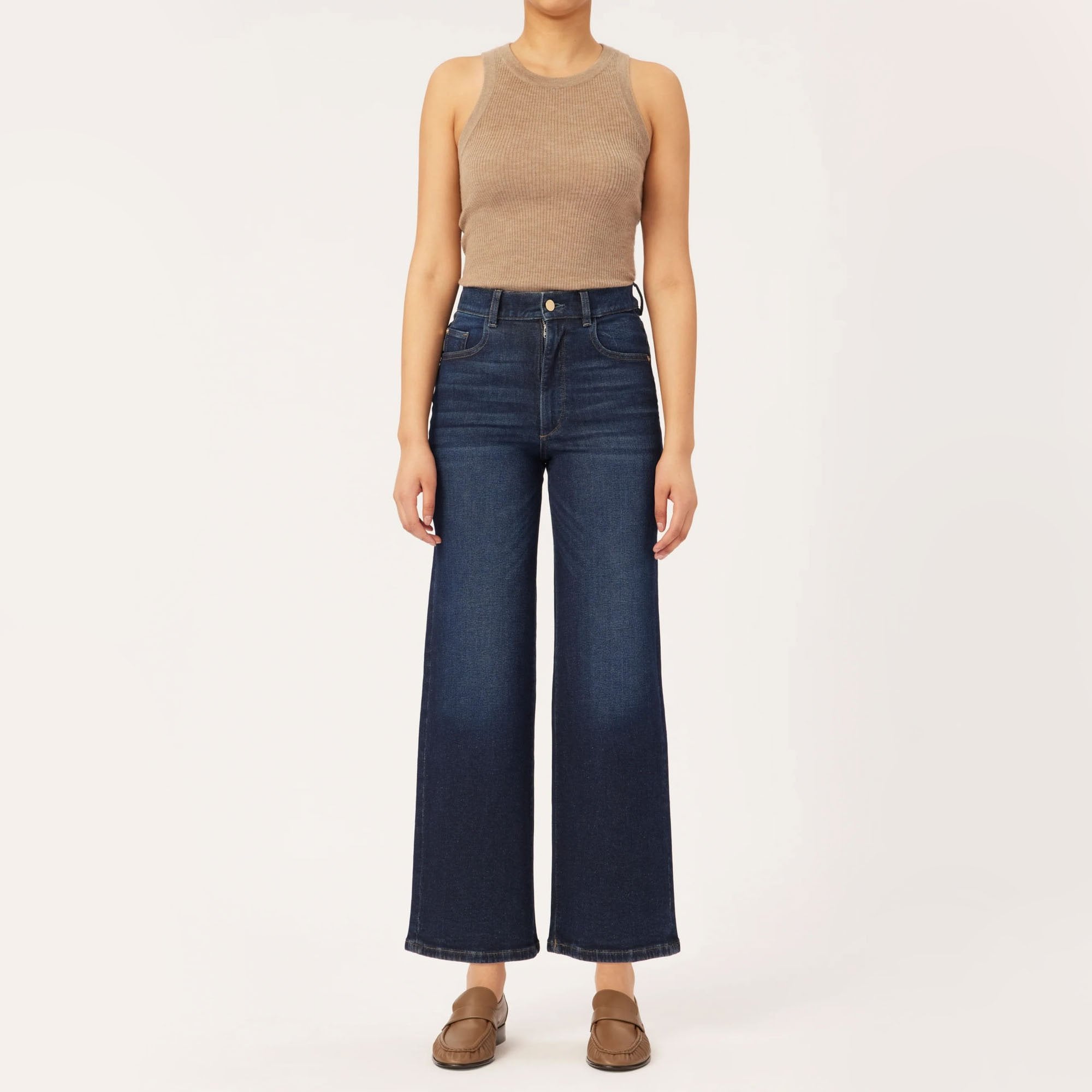 DL1961 Hepburn Wide Leg Jeans in Mediterranean Collen Clare